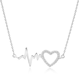 Colier argint inima cu pietre Heart Beat DiAmanti Z1533N-DIA (Argint 925‰ 2,3 g.)